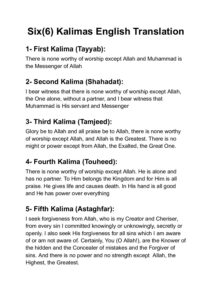 6 Kalimas English Translation pdf pdf