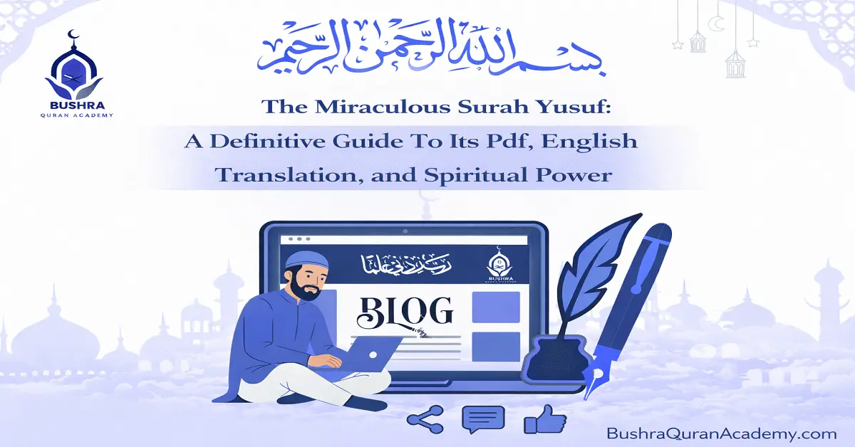 Artistic Arabic calligraphy of Surah Yusuf verse on a background representing ancient Egypt and divine light.