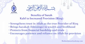 A serene image of a student at Bushra Quran Academy reciting the surah kahf last 10 verses to seek spiritual growth and blessings in provision.