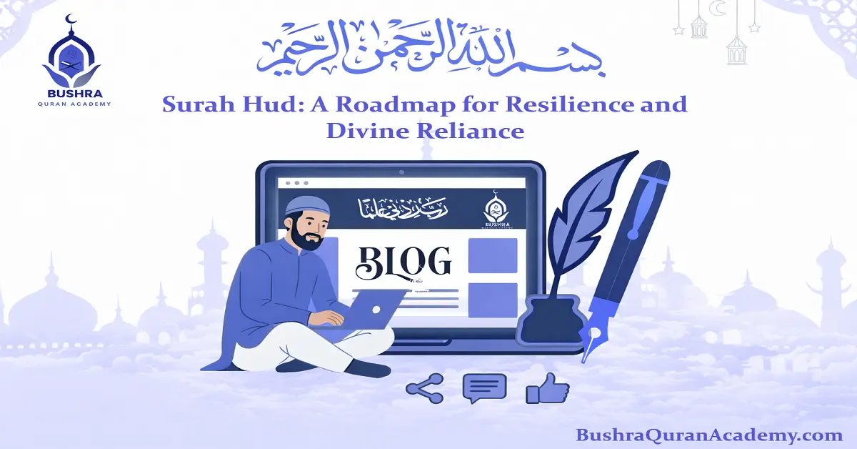 An inspirational graphic featuring a serene mountain landscape with a Quranic verse overlay, representing Surah Hud A Roadmap for Resilience and Divine Reliance for those seeking spiritual strength.