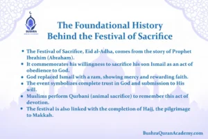 An artistic historical illustration of a tranquil desert mountain landscape in Makkah, depicting the profound history behind the Festival of Sacrifice.