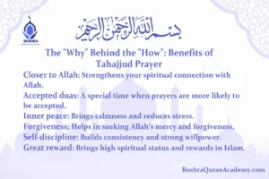 A serene person engaged in late-night worship in a dimly lit room, symbolizing the deep spiritual benefits of Tahajjud prayer and personal reflection.