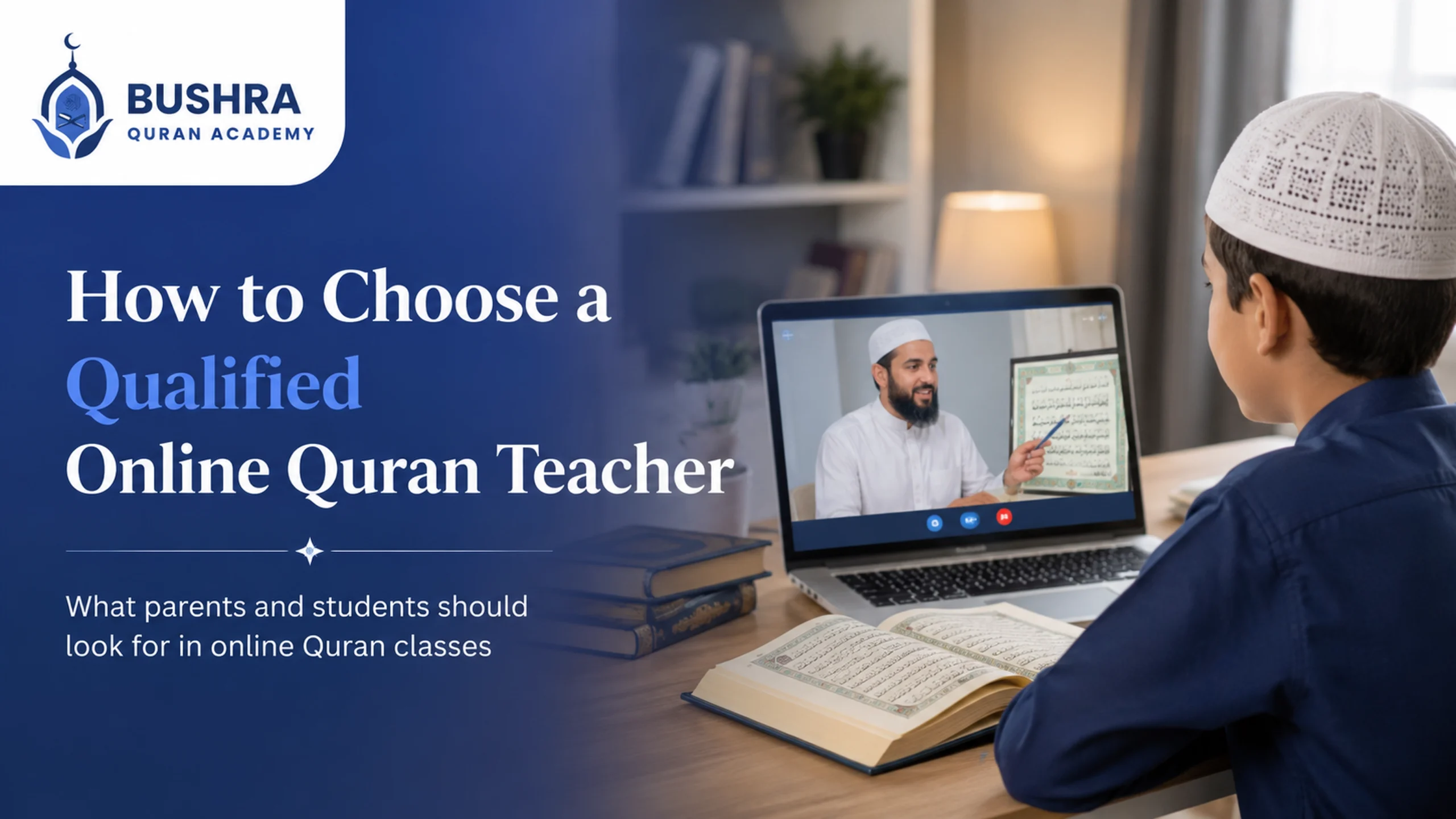 Qualified online Quran teacher helping a student learn Quran with Tajweed through an online class