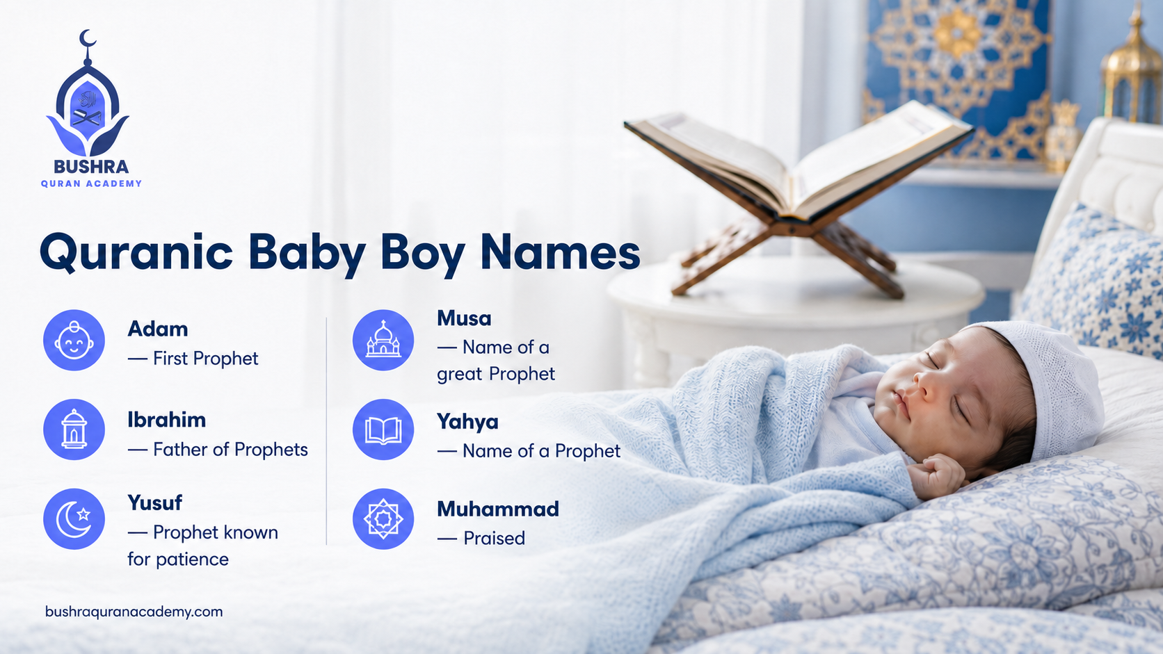 Quranic baby boy names with meanings for Muslim parents