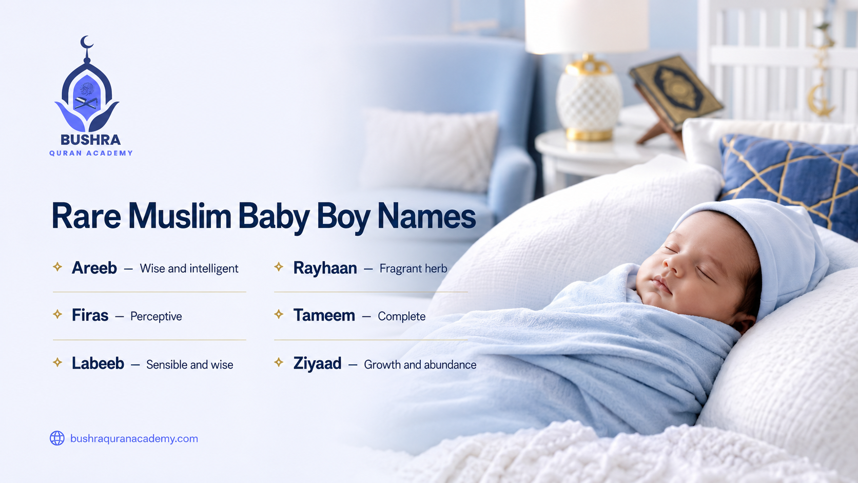 Rare Muslim baby boy names with meanings for Muslim parents
